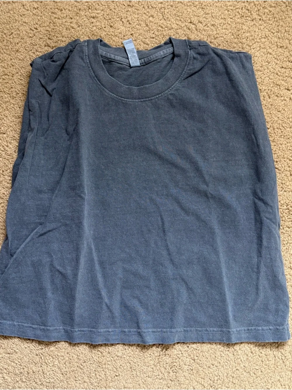 American Apparel Dark Gray Blue Muscle Sleeve Crewneck